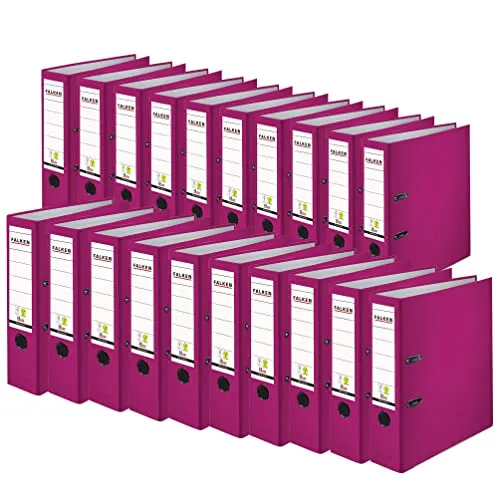 Original Falken 20er Pack PP-Color Kunststoff-Ordner - DIN A4, brombeere, vegan und nachhaltig, mit verstärkter Hebelmechanik und Schmutzabweisender PP-Folie