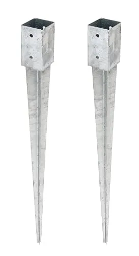 Alberts 2 x Einschlag-Bodenhülse feuerverzinkt 71 x 71 mm - Pfostenträger & Bodenhülsen, robuste Stahlkonstruktion, ideal für stabile Befestigungen im Außenbereich.