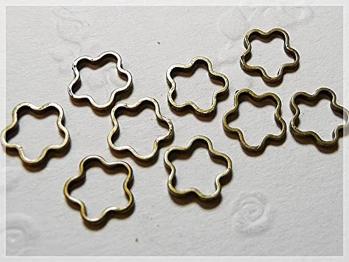 geschlossene Ringe in Blumenform in antik Bronze 20