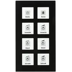 MDT RF-GTT8S.01 KNX RF+ Funk Glastaster Plus 8-fach, schwarz