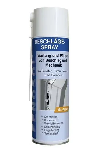 FENOSOL® Beschlägespray 500 ml - Fensterbeschläge & -schlösser, transparentes Spray für effektive Pflege und Schutz von Beschlägen, hergestellt in Deutschland.