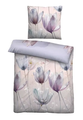 Biberna Bettwäsche Baumwoll-Satin Tulpe, 2-teilig - Bettwäsche-Sets aus 100% Baumwolle, hautsympathisch und atmungsaktiv, bis 60°C waschbar. Genießen Sie entspannten Schlaf in traumhaften Farbkombinationen!