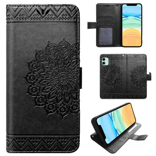 Hülle Kompatibel mit Apple iPhone 11 | Klapphülle Schutzhülle mit Kartenfächer Kompatibel für iPhone 11 | Magnetverschluss Flip Case | Schwarz