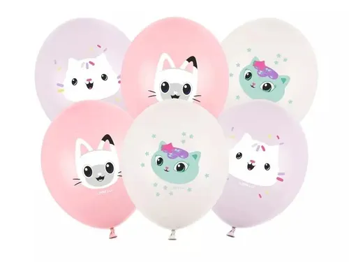 Balony Koci Domek Gabi 30cm 6szt PartyDeco 5904555099364