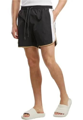 Urban Classics Herren Badehose Retro Look Swim Shorts - Badeshorts für Herren im angesagten Retro-Look, schnelltrocknend und mit elastischem Bund für optimale Passform – ideal für Strand und Pool.