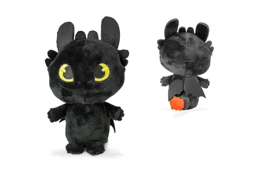 How to train your Dragon / Wie man einen Drachen zähmt - Plüschtier - Ohnezahn / Ohnezahn (schwarz) - Spielzeug (20 cm)