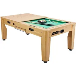 Multifunktionstisch 4 in 1 214x121,6x81,3 cm – Billard, Tischtennis, Airhockey & Esstisch in Holzoptik, stabiler Spiel- und Esstisch von Enero f...