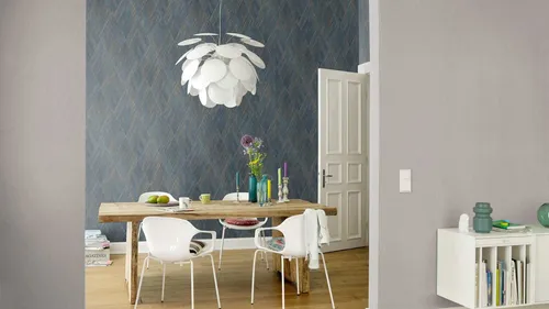 Rasch Vliestapete Stoffstruktur Einfarbig Grau Silber in grau von Rasch