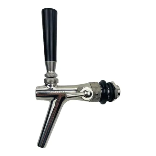 BieTal® Gastro Kompensatorhahn Schankhahn Zapfhahn Edelstahl Einstellbarer Bierhahn P3500 mit Schaumtaste und 35 mm Stutzen