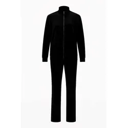 Distra Fashion Hausanzug Damen Nicki Hausanzug Zweiteiler Freizeitanzug mit Gummibund (2 tlg) schwarz L