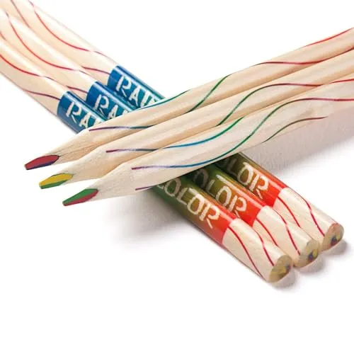 ThEast 10 Stück Regenbogen Buntstifte, 4 in 1 Farben Jumbo Regenbogenstifte für Erwachsene und Teenager, Mehrfarbig Bleistifte zum Färbung, Bunter Holzstifte