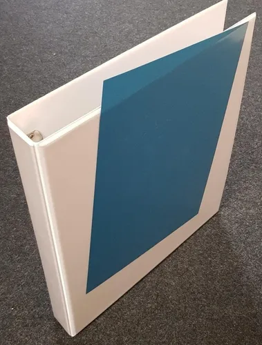 Ringbuch Ordner PVC A4+ ÜBERGRÖßE Folio Format, weiß 4-Ringe mit Einschubtasche