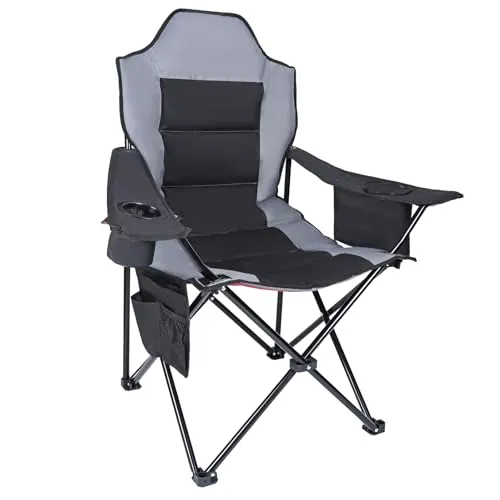 YEAUPE PRO Campingstuhl Faltbar Bequem Gepolster, 150 KG Belastbar | Luxus Camping Stuhl mit Hochlehner, Breiter Sitz | Angelstuhl, Karpfenstuhl, Klappstuhl Camping Chair, XL