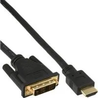 InLine - Videokabel - Single Link - HDMI / DVI - HDMI, 19-polig (M) - DVI-D (M) - 2,0m - abgeschirmt - (HDMI 1,3) - Schwarz (17662P)