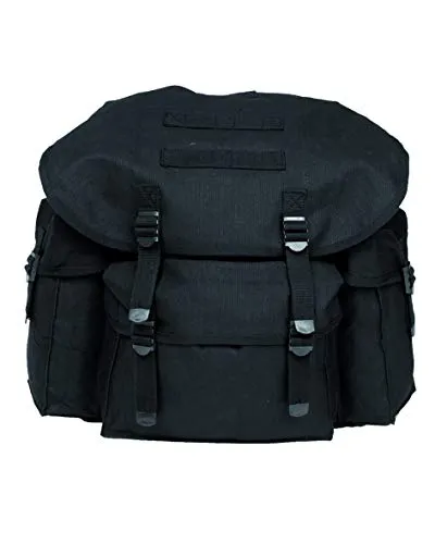 Mil-Tec Rucksack 14020002 Schwarz - Vielseitiger Wanderrucksack - Wanderrucksäcke mit Hauptfach und Kordelzug, gepolsterten Schultergurten und mehreren Außentaschen für optimalen Komfort und Stauraum beim Outdoor-Abenteuer.