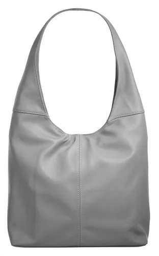 piké Shopper Damen 015955 grau - Elegante Handtasche aus 100% hochwertigem Rindleder, mit praktischem zweiteiligen Innenraum und Reißverschluss für sicheres Verstauen. Ideal für stilbewusste Frauen, die Funktionalität schätzen.