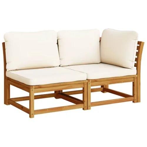 vidaXL 2-tlg. Garten-Lounge-Set mit Kissen aus Akazienholz von vidaXL