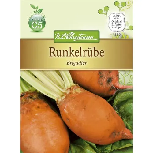 Futterrübe Brigadier Runkelrübe - Gemüsesamen & -pflanzen, leistungsstarke Futterrüben mit einer Kulturzeit von 30 Wochen, ideal für die nachhaltige Tierernährung.