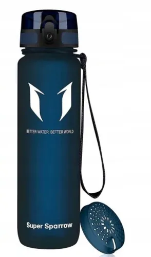 Super Sparrow Trinkflasche 1000 ml Blau mit Trinkmarkierung in blau von Super Sparrow