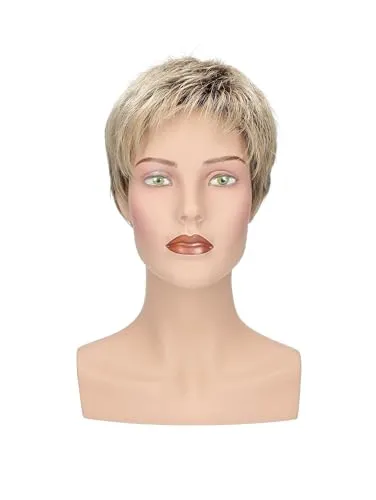 Perücke Dana - Gestufter Kurzhaarschnitt mit unsichtbarem Haaransatz & handgeknüpftem Wirbel