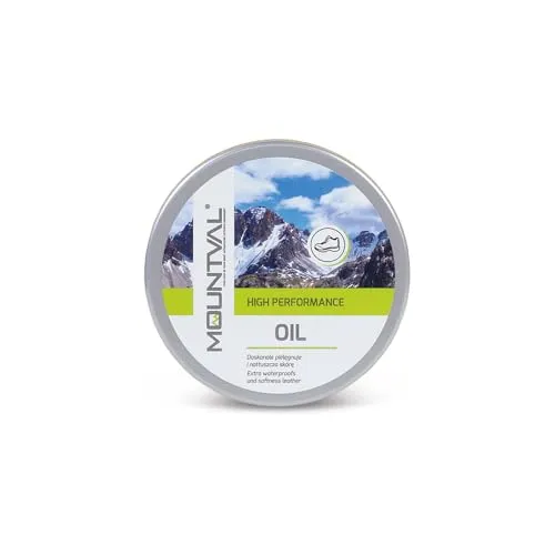 Mountval Mink Oil – Nerzöl/Lederöl & Hochwertiges Lederfett/Schuhfett – Leder Öl Pflege, Wasserdicht – Schützt Outdoor Schuhe aus Leder, Weißes Mineralöl (Erdöl) 100%, 100 ml (Transparent)