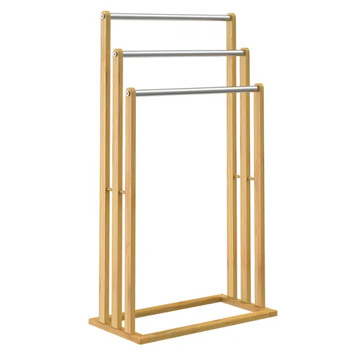 Casaria Handtuchständer aus Bambus mit Edelstahlstangen in braun von Deuba