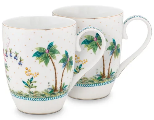 Pip Studio Becher, Weiß, Keramik - Thermobehälter, stilvoller Kaffeebecher aus hochwertiger Keramik, ideal für Kaffee und Tee mit einzigartigem Pip Studio Design.