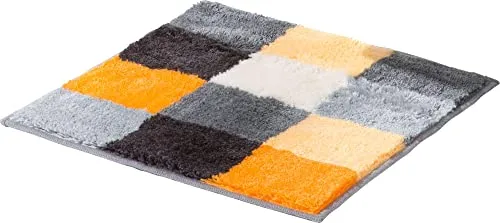 Erwin Müller WC-Vorlage ohne Ausschnitt Kreta gelb Größe 50x50 cm, rutschhemmend - kuscheliger Hochflor, für Fußbodenheizung geeignet