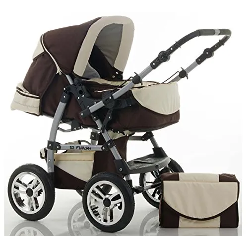 dein_babyladen Kombi-Kinderwagen Flash 2 in 1 in braun von dein_babyladen