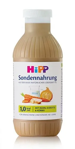 HiPP Sondennahrung Huhn Karotte Kürbis 12x500ml - Babynahrung für eine ausgewogene Ernährung, ideal bei krankheitsbedingter Mangelernährung, glutenfrei und isokalorisch, perfekt als Trinknahrung geeignet.