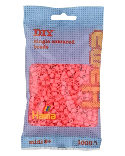 Midi Bügelperlen - Pastell-Rot 207-44 Ø 5 mm Hama Perlen Steckperlen Beads 1000