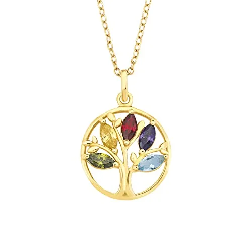 Amor Kette mit Lebensbaum-Anhänger aus 925 Sterling Silber - Elegante Damenkette mit verstellbarer Länge (42+3 cm) und funkelnden Zirkonia-Steinen. Perfekt als Geschenk für besondere Anlässe in einer stilvollen Schmuck Geschenk Box.