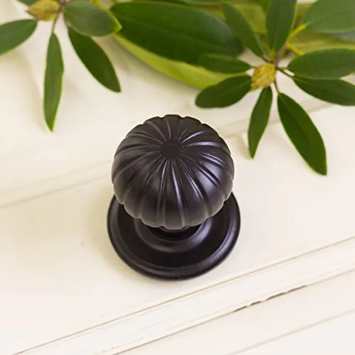 Türknauf mit Rosette aus Eisen, Schwarz – H8 x B8 cm in schwarz von Antikas