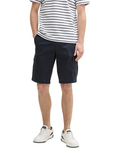 TOM TAILOR Stretch Slim Chino Shorts mit Gürtel, Light Blue White Zigzag Dobby - Herren-Shorts aus leichter, atmungsaktiver Baumwolle mit Stretch-Anteil für optimale Bewegungsfreiheit und lässigen Look.