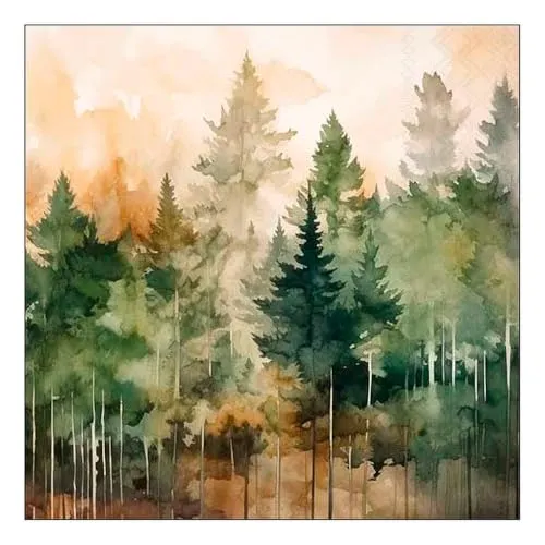 Servietten Wald - Wasserfarben Tischdeko 33x33cm - VIELSEITIG EINSETZBAR: Die 