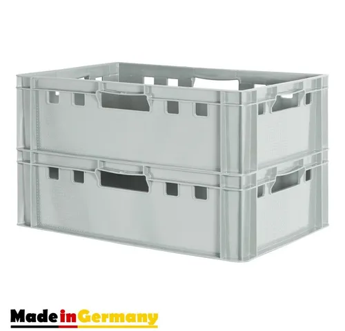 Kingpower Allzweckkiste E2 - Stapelkiste für Fleisch & Obst - Vielseitige und robuste Fleischkiste E2 aus lebensmittelechtem Kunststoff, ideal zum Stapeln und sicheren Transport von Lebensmitteln. Maße: 60 x 40 x 20 cm, wasserdicht und platzsparend.