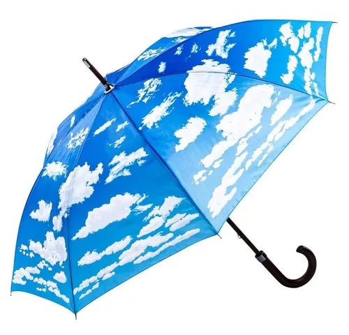 Luckyweather not just any other day Stockregenschirm Regenschirm Motiv WOLKEN Holzstock