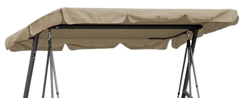 QUICK STAR Hollywoodschaukel Dachbezug 210 x 145 cm Beige - Universal Ersatzdach für 3-Sitzer Hollywoodschaukeln, wasserdicht und mit UV 50 Schutz für optimalen Sonnenschutz. Aus robustem 100% Polyester gefertigt.