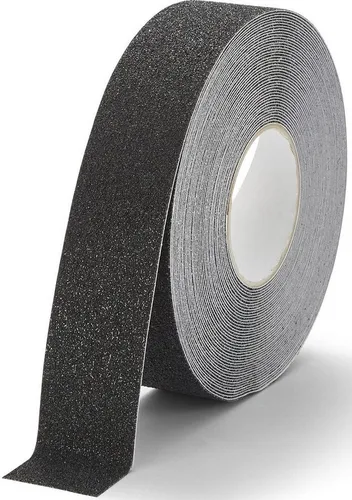 DURABLE Kettenschloss Antirutschband Duraline Grip+ 15mx50mm schwarz (5 Stück) - Selbstklebendes Antirutschband für sichere Wege und Trittflächen in Industrie und Gewerbe. Ideal für Treppenstufen und Rampen, bietet zuverlässige Rutschhemmung auch bei starker Beanspruchung.