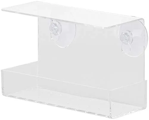 Royal Gardineer Vogelfutterstation: Vogel-Futterhaus aus Acryl mit Saugnapf-Befestigung fürs Fenster (Vogelhaus Fenster Saugnapf, Vogelfutterhaus mit Saugnäpfen, Vogelfutter)