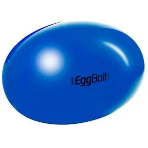 PEZZI Gymnastikball EggBall 85cm, oval, blau - Ovaler Gymnastikball, ideal für Kräftigung und Reha, bis 400kg belastbar. Perfekt als gesunde Sitzgelegenheit für Körpergrößen ab 180cm.