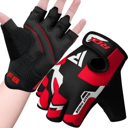 RDX Fitness Handschuhe Damen Herren, Gewichtheben Trainingshandschuhe Krafttraining, rutschfest Gym Bodybuilding Workout Weight Lifting Gloves, Kraftsport Klimmzüge Workout, Powerlifting Radfahren