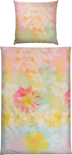 Erwin Müller Mako-Satin Wendebettwäsche Blumen bunt 80x80 cm / 135x200 cm - Bettwäsche-Set mit verspieltem Blumen-Digitaldruck, seidig-weich und temperaturausgleichend für erholsamen Schlafkomfort - inklusive praktischem Reißverschluss.