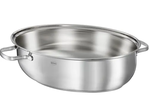 Rösle Bräter oval ELEGANCE - Hochwertiger Edelstahlbräter - Pfannen - Der Rösle Bräter oval ELEGANCE aus langlebigem Edelstahl bietet Antihaftbeschichtung für müheloses Garen und einfache Reinigung. Ideal für alle Herdarten!