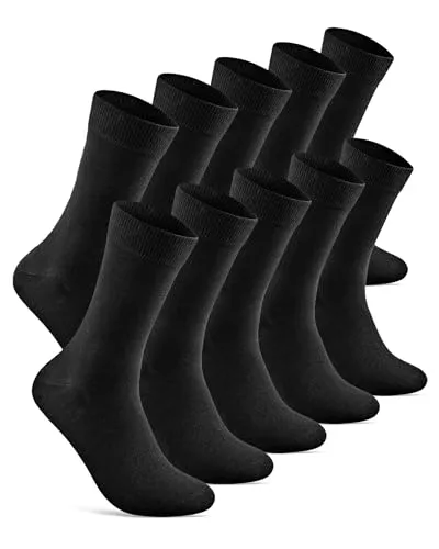 Paar Socken Herren 39-42 Schwarz Business Socken Baumwolle Atmungsaktive Anzugsocken 15800 10