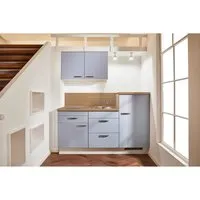 pino Küchenzeile 180 cm Pastellblau Anschlag rechts 1 Geräteschrank