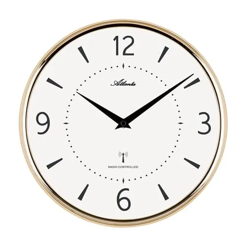 Atlanta 4538 9 Funk-Wanduhr in gold von Atlanta