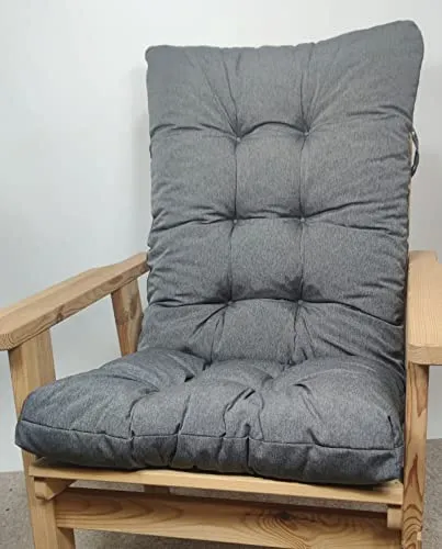 Rattani Premium Polster für Gartenstuhl - Hochlehner Kissen Milano Dralon - Polster für Gartenmöbel, robust und unempfindlich. Hochwertige Milano Melange mit dicker Füllung für höchsten Sitzkomfort. Größe: 125 x 55 cm, ideal für entspannte Stunden im Garten.