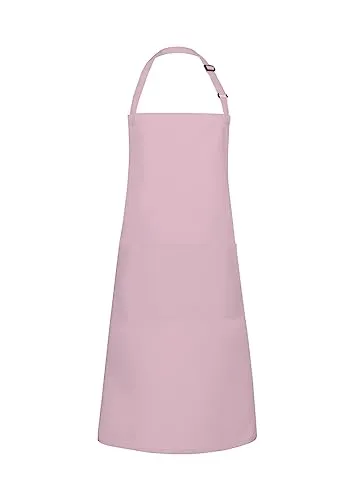Karlowsky BLS 5 PURE Latzschürze BASIC mit Schnalle und Tasche, 65% Polyester/35% Baumwolle, Rosa, Einheitsgröße