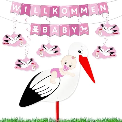 BRUBAKER Girlande Willkommen Baby